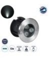 GloboStar® UNDERGROUND-FANI S-90980 Χωνευτό Φωτιστικό Σποτ Δαπέδου LED 12W 1200lm 60° DC 24V Αδιάβροχο IP68 Φ10 x Υ7.5cm Ψυχρό Λευκό 6000K - Ανοξείδωτο Ατσάλι